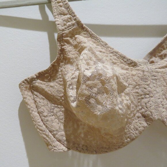 WACOAL Halo Lace Full Coverage Bra in Toast Nude Floral - Size 36D - Picture 6 of 13